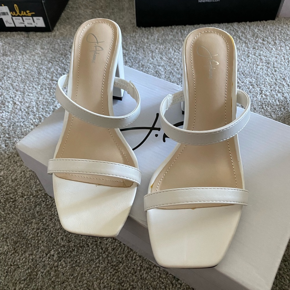 NEW White Square Toe Heel